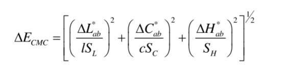CMC色差计算公式